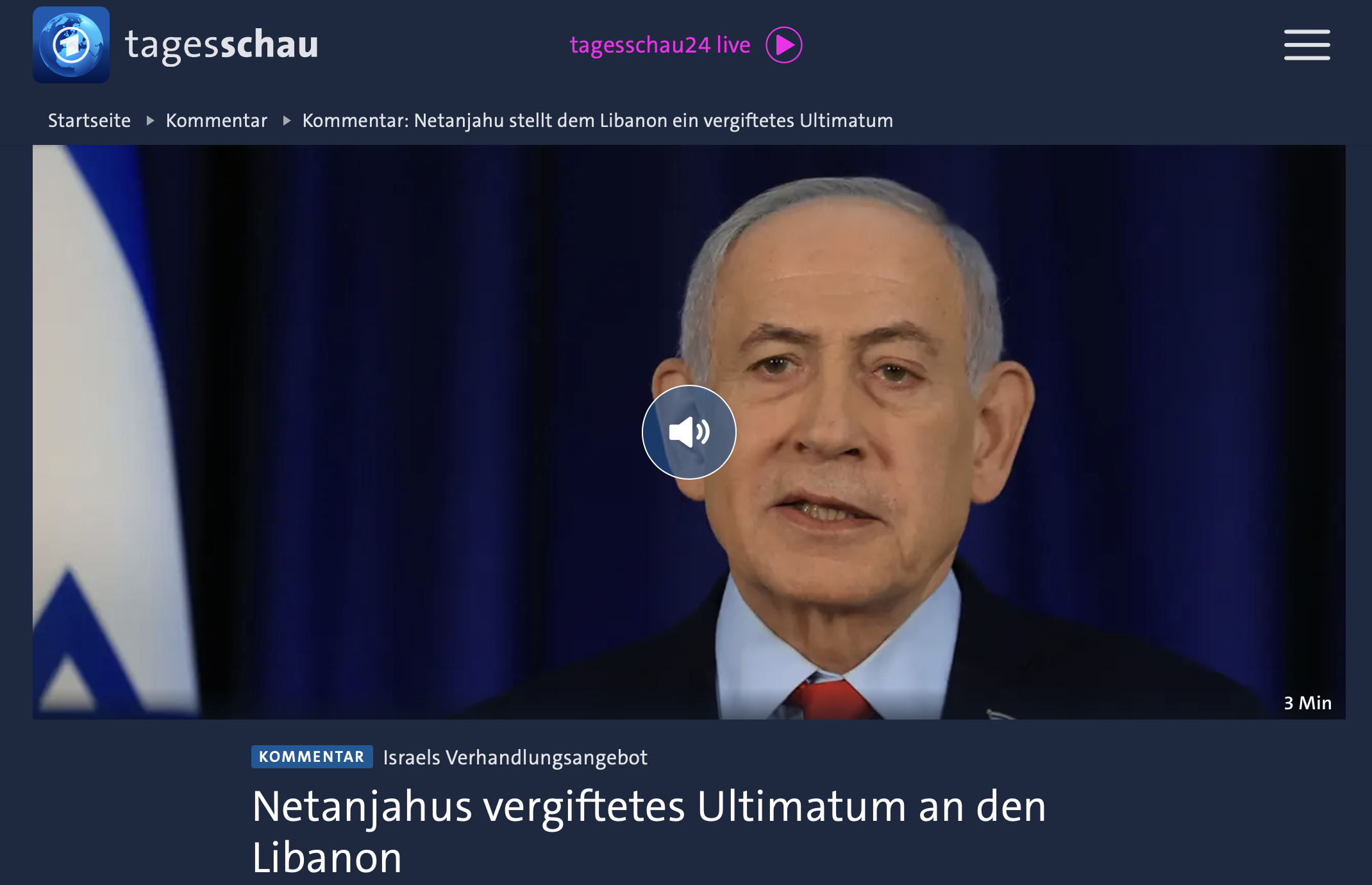 Kommentar: Netanjahu stellt dem Libanon ein vergiftetes Ultimatum